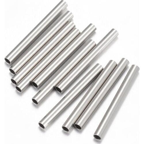 50pcs 10/15/20/25/30mm 304 Stainless Steel Straight Tube Connector Charm Beads Jewelry Making Findings for Bracelets Necklaces
