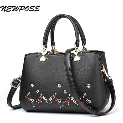 Newposs Luxury Handbag Women Printing PU Leather Handle Bag Fashion Brand Lady Tote Big Capacity Shoulder Bag Shopping Purse