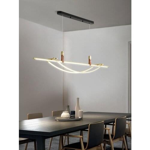 LED simple dining room chandelier personalized wrought iron leather lamp fashion Joker for living room/front desk/hall