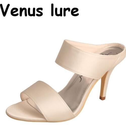 23 Colors Ivory Womens Dress Sandals Size 11 High Heel Summer Wedding Sandal Slipper