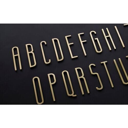 Golden Brass Letters Wall Decoration / Door Plates Villa Hotel Sign Plates Dormitory Home