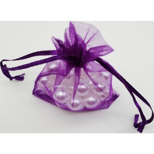 100pcs Organza Bags Dark Purple Organza Gift Bags For Jewelry Packaging Display Christmas Wedding Jewelry Storage Drawstring Bag