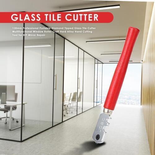 130mm Professional Portable Diamond Tipped Glass Tile Cutter Multifunctional Window Roller Craft Hard Alloy Hand Cutting Tool