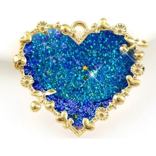 2pc Accessories Hollow Gold Heart Metal Charms Pendant Jewelry Tools DIY Jewelry Making Accessories for Jewelry