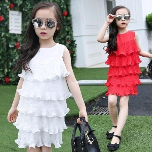 2019 Summer girl dress children clothing kids dresses for girls fashion layered princess dress vestido girls clothes age 3-15Y