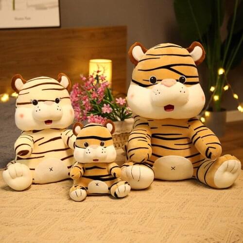 23cm-46cm Kawaii Soft Tiger Plush Toy Sitting Tiger Stuffed Doll Home Decor Birthday Gift For Children Girls Love Baby Accompany