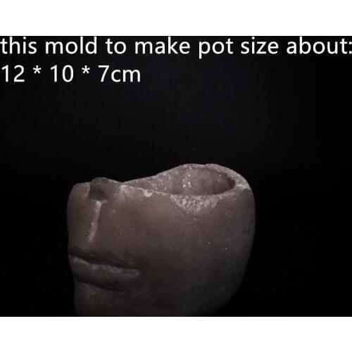 3D Human Face Planter Mold DIY Pen Holder Silicone Pot Mold Desktop Deocration Plaster Craft Cement Clay Mould