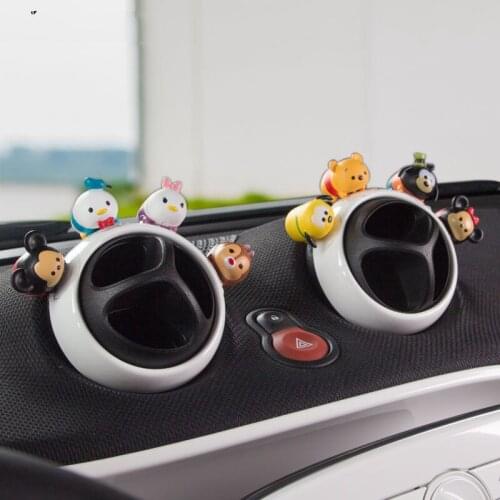 10 pcs/set Car Cartoon Animal Toy Decoration Dog Pig Bear Model Resin Doll Smart Fortwo Forfour Interior Decoration Accessories