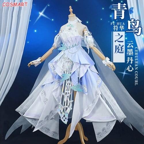 Anime Honkai Impact 3 Fu Hua Cosplay Costume Cerulean Court Gorgeous Dress Uniform Halloween Party Suit For Women 2021 NEW