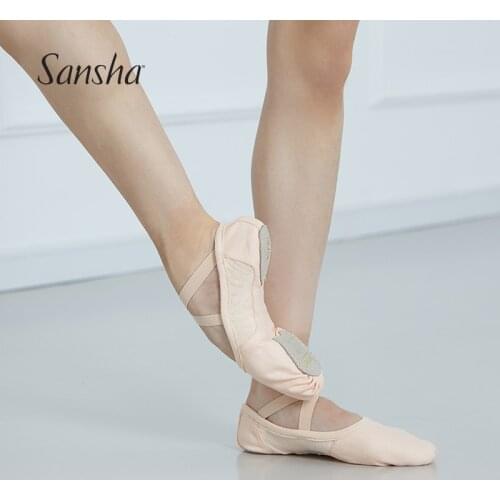 Sansha Adult Soft Ballet Shoes Durable Stretch Canvas Elastic Band Mesh Women Men Girls Ballet Dance Slippers for Schools NO.30C