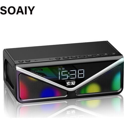 SOAIY Party DJ Bluetooth Speaker Car Home Subwoofer Big Power Speaker 5 Channels 8 Color Light Portable Wireless outdoor Speaker