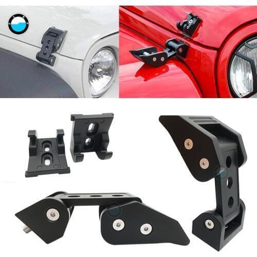 Black Locks & Hardware Hood Lock Bonnet Locking Catch Latch Anti Theft Grille Lock For Jeep Wrangler JK JL 2007-2019 Accessories