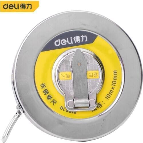 Deli 10m Hand Disc Flexible Ruler Measuring Tool Fiber Measuring Tape Hand Tools for Engineering Measuring High Quality