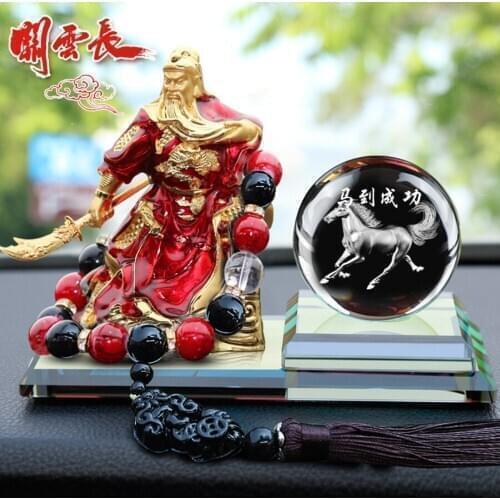 HOME COMPANY SHOP CAR EFFICACIOUS MONEY DRAWING THRIVING BUSINESS GUAN GONG BUDDHA LUCKY SUCCESS HORSE CRYSTAL FENG SHUI STATUE