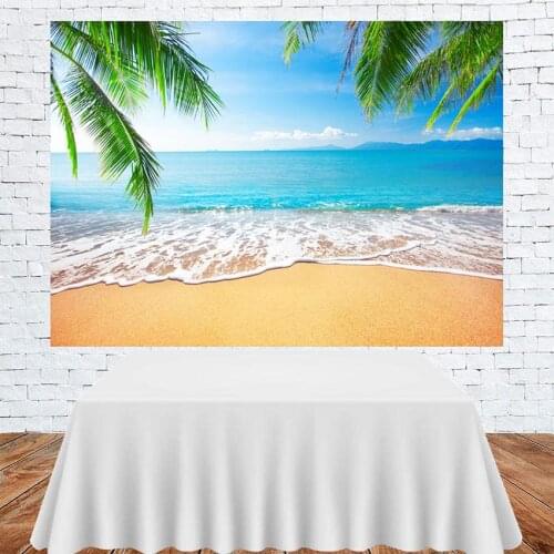 Blue Sky White Clouds Waves Summer Sea Beautiful Scenery Background Children Room Decoration Photography Studio Backdrop