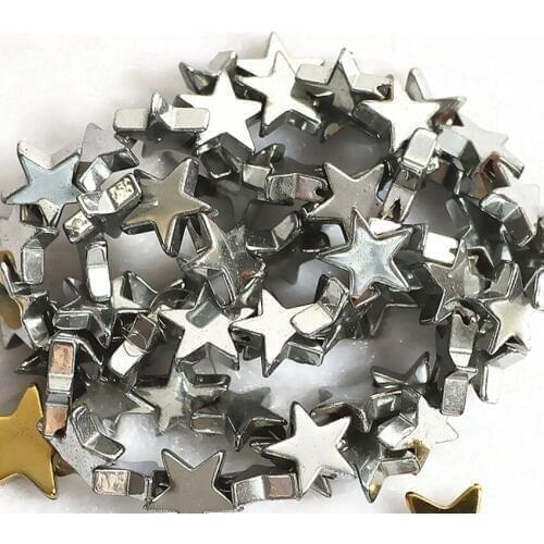 Hot sale fashion silver-color natural hematite stone 6mm 8mm 10mm star shape beads loose making Jewelry B214
