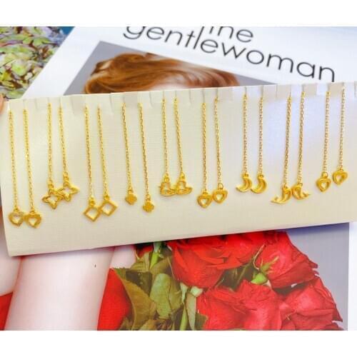 HX 24K Pure Gold Earring Real AU 999 Solid Gold Earrings Nice 3D Rose Upscale Trendy Classic Fine Jewelry Hot Sell New 2020