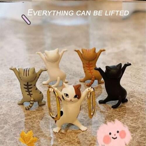 Kawaii Enchanting Cat Pen Holder Japan Funny Cat Desktop Stationery Organizer Kids Adult Doll Gifts Office Supplies Pen Holders