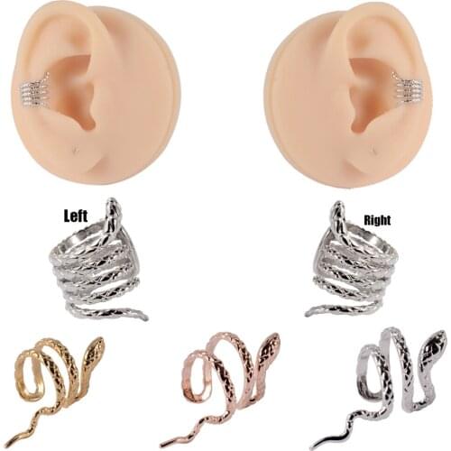 1PCS Steel Left Right Snake Earring Clip Without Piercing Clip Earring Ear Cuffs For Women Fake Ear Piercing Jewelry