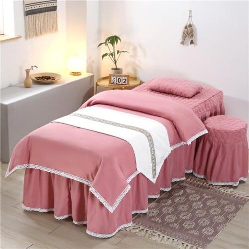 4-6pcs Beauty Salon Bedding Sets Massage Spa Thick Bed Linens Sheets Bedspread Massage Spa Pillowcase Duvet Cover Custom Size#s