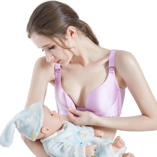 Fashionable and sexy CDE cup Breastfeeding womens thin underwear button bra surface evenly smooth
