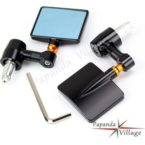 Papanda Motorcycle Universal Black 7/8"Handlebar Rear View Mirror Side Mirror for Street Bikes Sports Bikes Choppers Cruisers