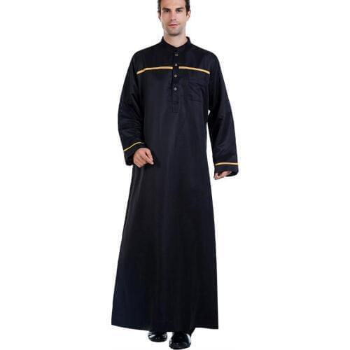 Musulman Habille Homme Stand Collar Islamic Clothing Man Men Thobe Arab Clothes Mens Kaftan Arabic Kurta Saudi Arabia Abaya Boy