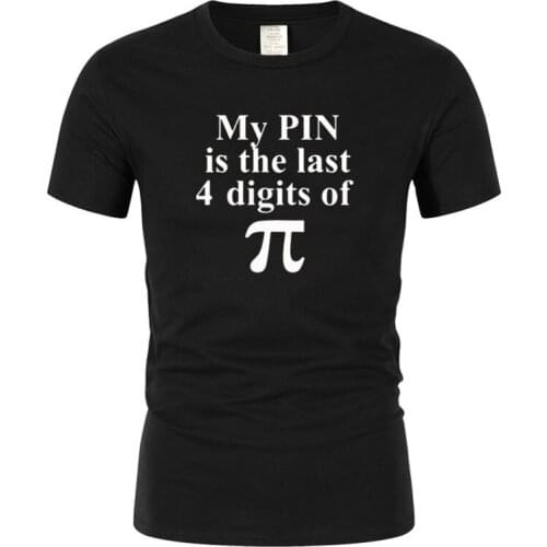 Mens short sleeve crew neck T-shirt 100% cotton Pai with mathematical print fashionable humorous Street dress