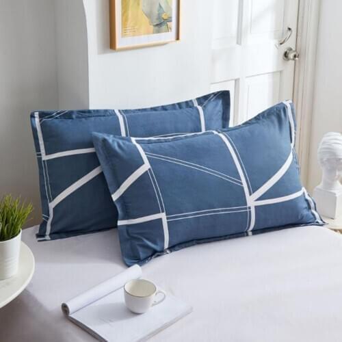 2PCS Polyester Cotton Pillowcase Fashion Printing 74*48CM Double/ 40*60CM Single Pillowcase Lightweight Breathable Home Bedding