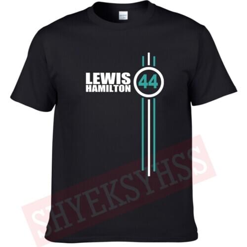 New Lewis Hamilton 44 F1 Race Car T-Shirt World Champion Formula 1 Brit Silverstone Men Cotton T Shirt Tops Tees