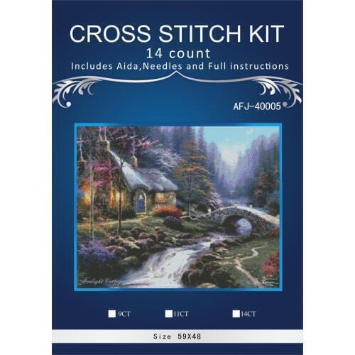 New Embroidery Counted Cross Stitch Kits Needlework Crafts 14 ct DMC DIY Arts Handmade Decor - A Winter Rose