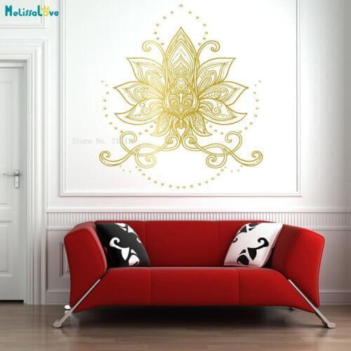 Huge Lotus Wall Decal Lotus Flower Mandala Home Decoration Living Room Yoga Studio New Design Cool Art Handmade Décor YT4037