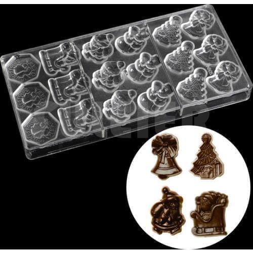 Plastic Christmas series candy chocolate mold DIY Cute Santa Claus chocolate making tools candies and sweets baking pastry mould