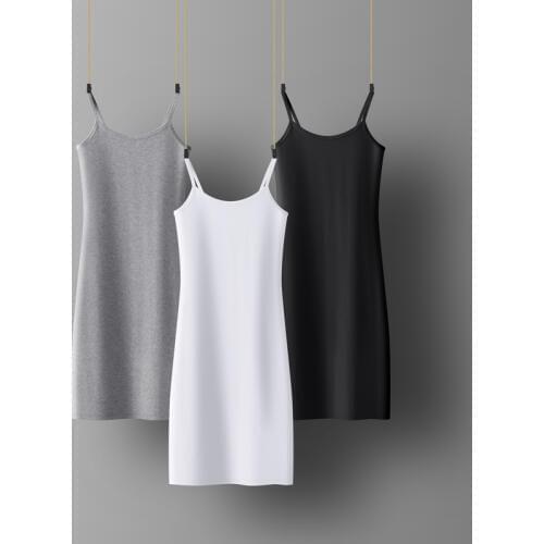 Spring summer Woman Cotton Soft Tank Dress Casual Satin Sexy Camisole Elastic Female Home Beach Dresses