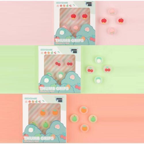 Pink Flower Cherry Peach Fruit Ghost Thumb Stick Grip Cap Joystick Cover For Nintendo Switch NS Lite Joy-con Controller Case