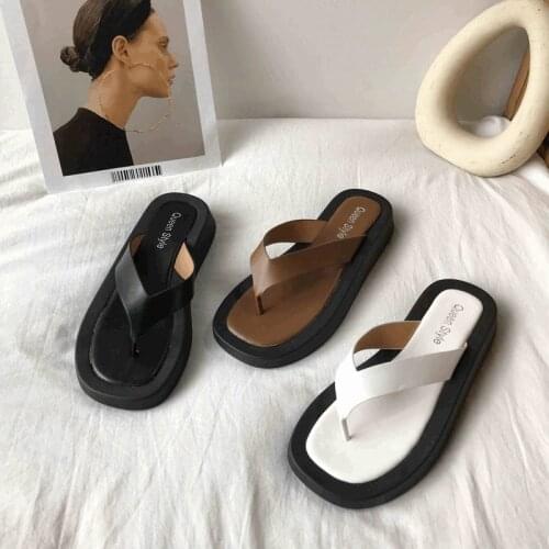 Slippers Casual Flat Shoes Female Slides Slipers Women Rubber Flip Flops Platform Luxury 2021 Hawaiian Fashion PU Slippers Casua