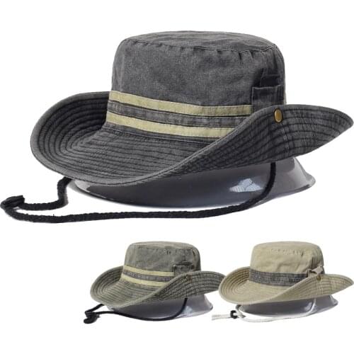 Fishing Hat Men Women Boonie Hat Wide Brim Bucket Hat Outdoor Safari Summer Cap Cotton Bucket Hat Hiking Sun Hats
