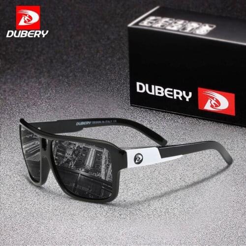 DUBERY Polarized Sports Sunglasses for Men Outdoor Driving Travel Sun Glasses Summer Driving Shades Male TAC UV Mirror Goggles