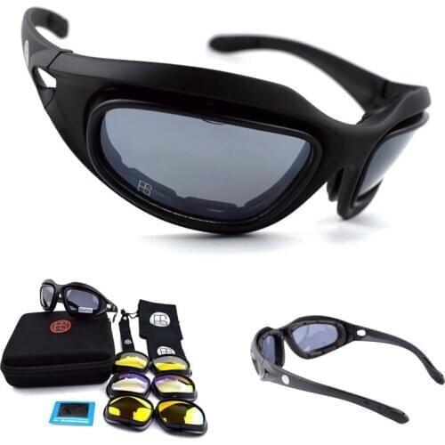 Sport Polarized Glasses C5 Cycling Goggles Hunting Camping Eyewear Hiking Fishing Sunglasses Eye Protective 4 Lens Men