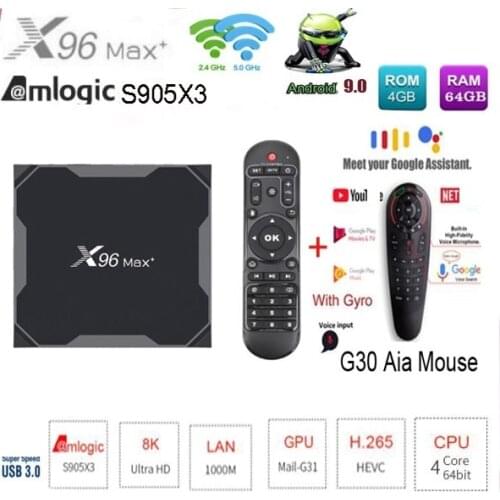 X96 max plus S905X3 android TV Box 8k Android9.0 Amlogic spain stock 2.4G&5.0G WIIF optional BT4.0 1000M mx3 voice air mouse