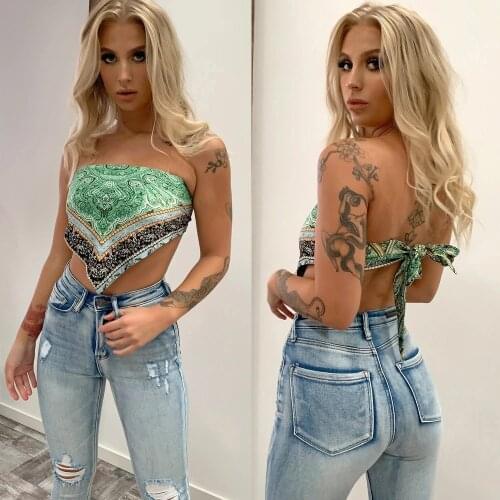 2021European and American style spring womens new off-the-neck tube top small sling