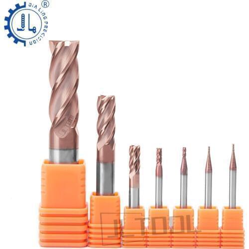 1 pc four flute end mill HRC 60° end mills carbide tungsten spiral end mills carbide cnc metal cutter