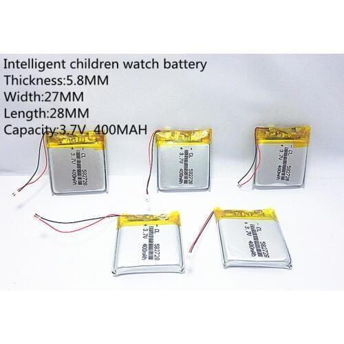1pcs 3.7V 400mAh Rechargeable li-Polymer Li-ion Battery For Q50 G700S K92 G36 Y3 Childrens smart watches mp3 582728 602828