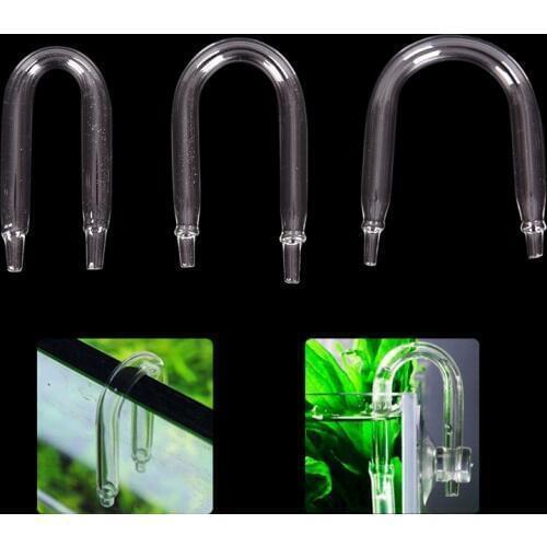 1PCS Durable U Shaped Glass Tube Aquarium CO2 Diffuser Check Valve Fish Tank Tube 3 Sizes