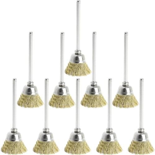 10Pcs 18mm Brass Wire Wheel Brushes For Grinder Rotary Tool Accessories Set 50JC