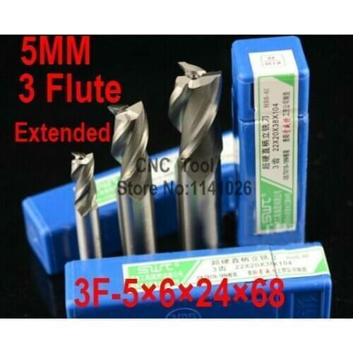 10pcs /set 5.0mm 3 Flute HSS & Extended Aluminium End Mill Cutter CNC Bit Milling Machinery tools Cutting tools.Lathe Tool
