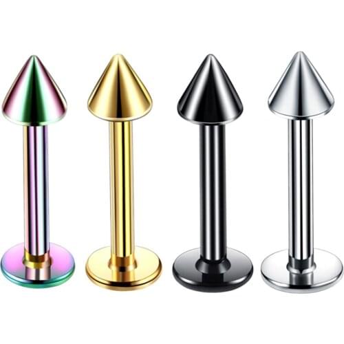 10pcs/lot Stainless Steel Cone Ear Bone Lip Nails Tongue Piercing Nipple Body Jewelry 2021 Trendy Lip Piercing Accessories Gift