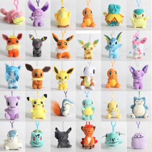 10cm Pokemon Plush Toy Charmander Bulbasaur Squirtle Eevee Jigglypuff For Children Kids Birthday Gifts Japan Anime Dolls Pendant