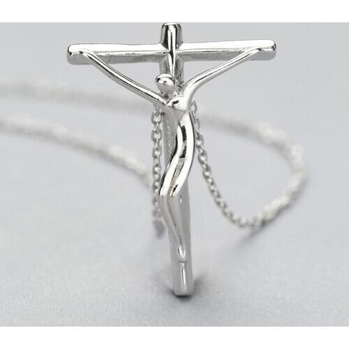 2018 Promotion Hot Sale Slide L&p 925 Sterling Cross Pendant Necklace Prayer Christ Women Jewelry For Wholesale Freeshipping