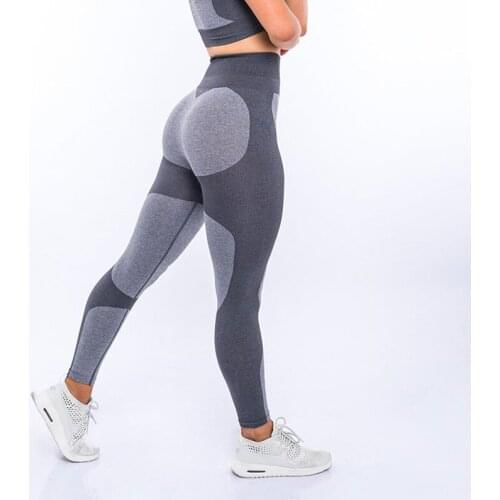2019 Seamless Patchwork Women Fitness Push Up Leggings High Waist Activewear Elastic Workout Sports Pants Yoga Sport Leggings